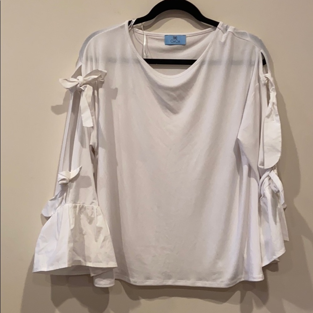 CeCe White Top With Bows
